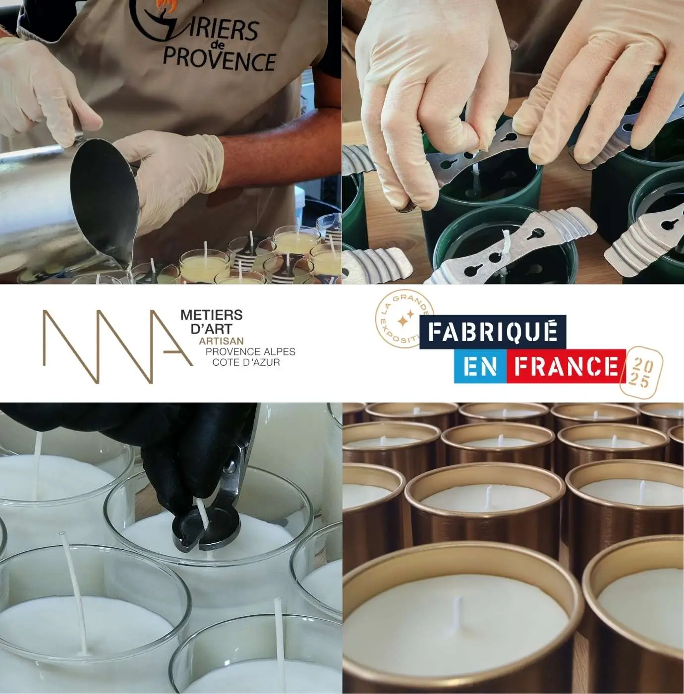Atelier de fabrication de bougies en cire végétale et coulages en séries pour marques de luxe